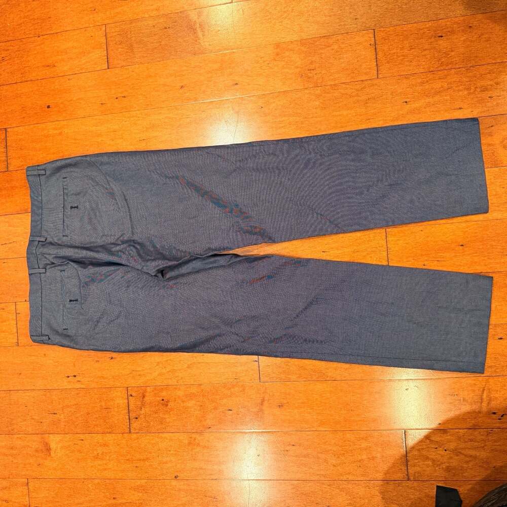 Banana Republic Non-Iron Modern Slim Fit Blue Gingham Pants 33x32